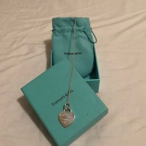 Tiffany & co sterling silver heart shaped necklace